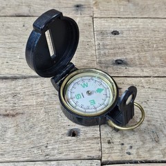 Engineer Lensatic Compass Black Military Style Hiking Camping Navigation