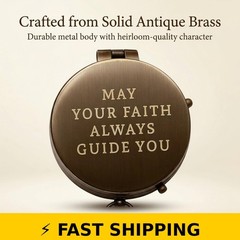 SFdizayn Brass Pocket Compass – Baptism & Confirmation Gift