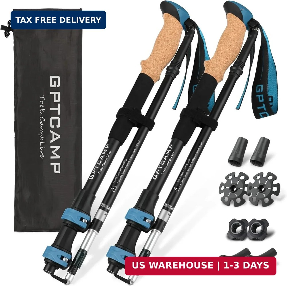 GPTCAMP Walking Sticks,Trekking Poles Collapsible Hiking Poles,Lightweight Foldi