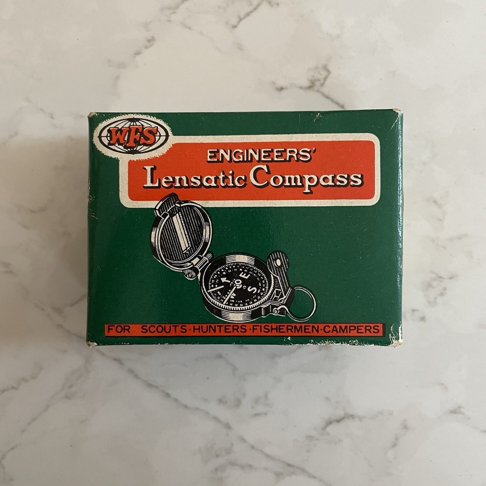 WFS Engineers’ Lensatic Compass No. 111 With Original Instructions and Box