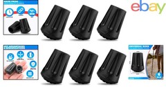 Hiking Pole Tips Replacement Set with 6 Durable Rubber Tips for Outdoor Gear