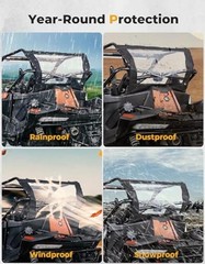 UTV Soft Windshield Fully Waterproof Rear Windshield Compatible with CFMOTO