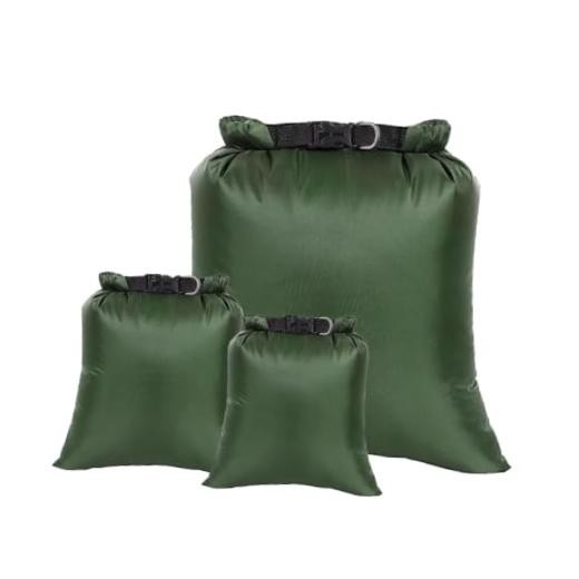 3PCS Waterproof Dry Bags, Lightweight Dry Bags For Kayaking All Green
