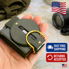 Military Camping Survival Marching Compass Plastic Pocket Army Style Navigation