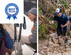 TREKOLOGY Trek-Z Cork Grip Trekking Poles – Lightweight Folding Hiking Gray