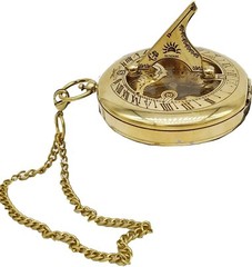 Vintage Steampunk Brass Compass Maritime With Chain With Anchor Wooden Case