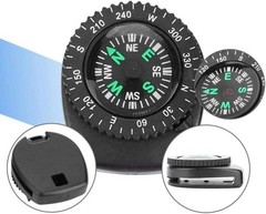 Black Button Mini Survival Compass for Hiking, Camping, Boating, Oil