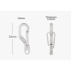 D Shaped Spring Snap Hook Carabiner 28mm for Keyrings Backpacks Gear Loops Zinc