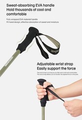 6oz Ultralight 3K Carbon Fiber Adjustable Trekking Pole, 1 Piece