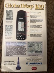 Lowrance Global map 100 Portable Handheld GPS Receiver Digital W Box & Manual