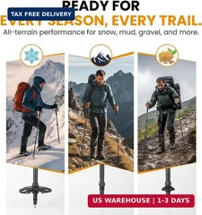 3K Carbon Fiber Trekking Poles, Collapsible Set of 2 Lightweight Adjustable Hiki