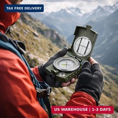 Military Lensatic Compass, Hiking Compass for Survival – Water-Resistant Navy
