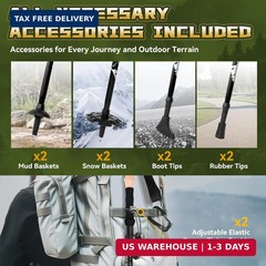 Trekking Poles Aviation Grade Aluminum Alloy-Strong Lightweight Collapsible Walk