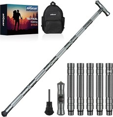 Versatile Tactical Hiking Stick – Adjustable 40.5 Inch Trekking Pole for Safety