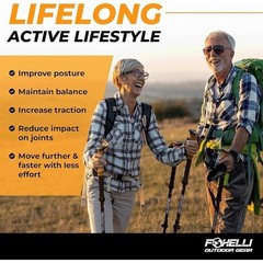 Lightweight Carbon Fiber Trekking Poles Adjustable Hiking Sticks Ergonomic Grips