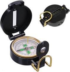 Army/Sport Directional Lensatic Compass Pocket-Size, Luminous Dial, Durable Plas