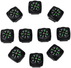Hard Shell Liquid Filled Button Compass Set for Survival Watch Band Paracord Bra