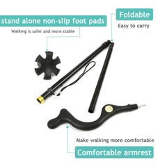 Retractable Straight Posture Cane Walking Stick Camping Travel Trekking Pole USA