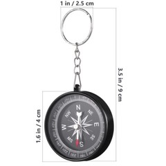 12PCS Hiking Compass Compass Bag Pendant Compass Gifts Men Silver Compass Chain