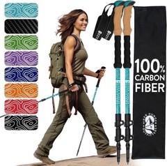 100% Carbon Fiber Trekking Poles by USA Brand – Ultra Strong Lightweight Collaps