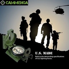 Cammenga Official US Military Phosphorescent Lensatic Compass, Olive Drab Acc…
