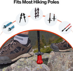 Hiking Pole Tips, 4Pcs, Rubber, Wear & Tear Resistant, for Trekking Poles, Walki