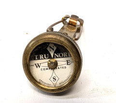 Vintage Brass Tru Nord Compensated Compass With Locking Pin Clip Brainerd MN