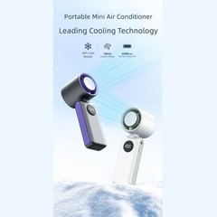 USB Rechargeable Handheld Turbo Fan 6000Mah Battery with Adjustable Angle
