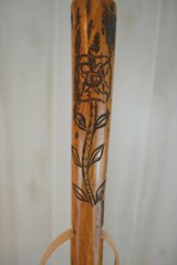Flower with Vine Carved Walking Stick, Hand-carved Hiking Staff, Made in USA