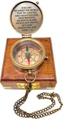 Compass with Wooden Box Bible Verse Cross with John 3:16 Bible