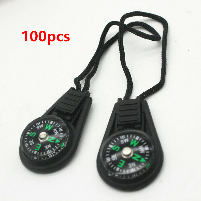 100pcs / Lots Mini Compass Hiking Direction Survival Camping Compasses Outdoor