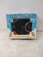 Vintage Engineer Lensatic Pocket Field Compass Black Original Box Instructions