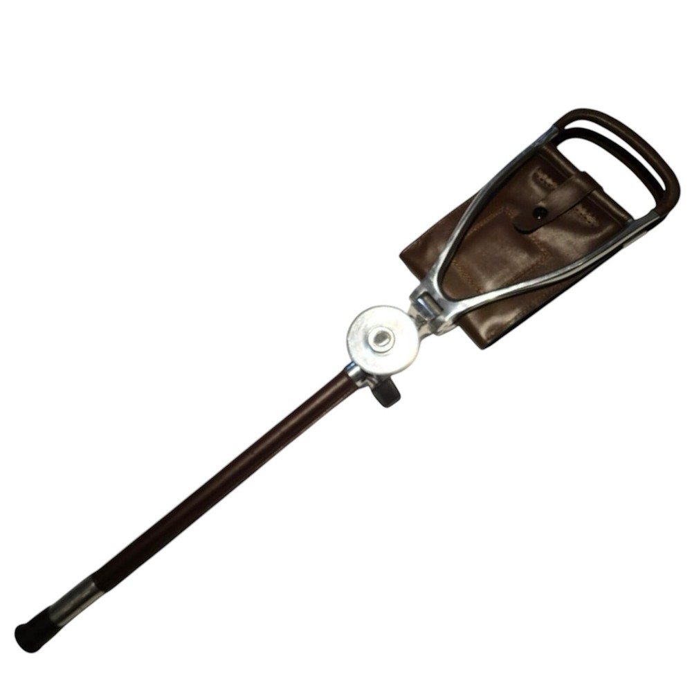 Quality Leather Shooting Trekking Walking STICK Folding SEAT Stool Chair