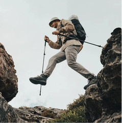 Trekking Stick Walking Hiking Poles Adjustable Folding Anti-Shock Sticks