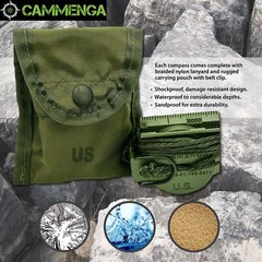 Cammenga Official US Military Phosphorescent Lensatic Compass, Olive Drab Acc…