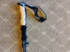 Necasil Foldable Trekking Pole Single 6061Aluminum Hiking Pole Adjustable w/ Bag