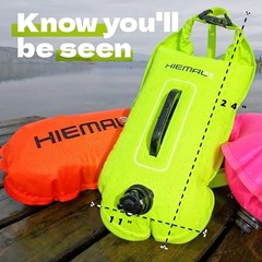 Swim Buoy for Open Water with Dry Bag 15L – Fully Waterproof Swim Chartreuse