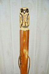 Owl Walking Stick carving, Strong, Hand-Made in the USA, Creation Carvings