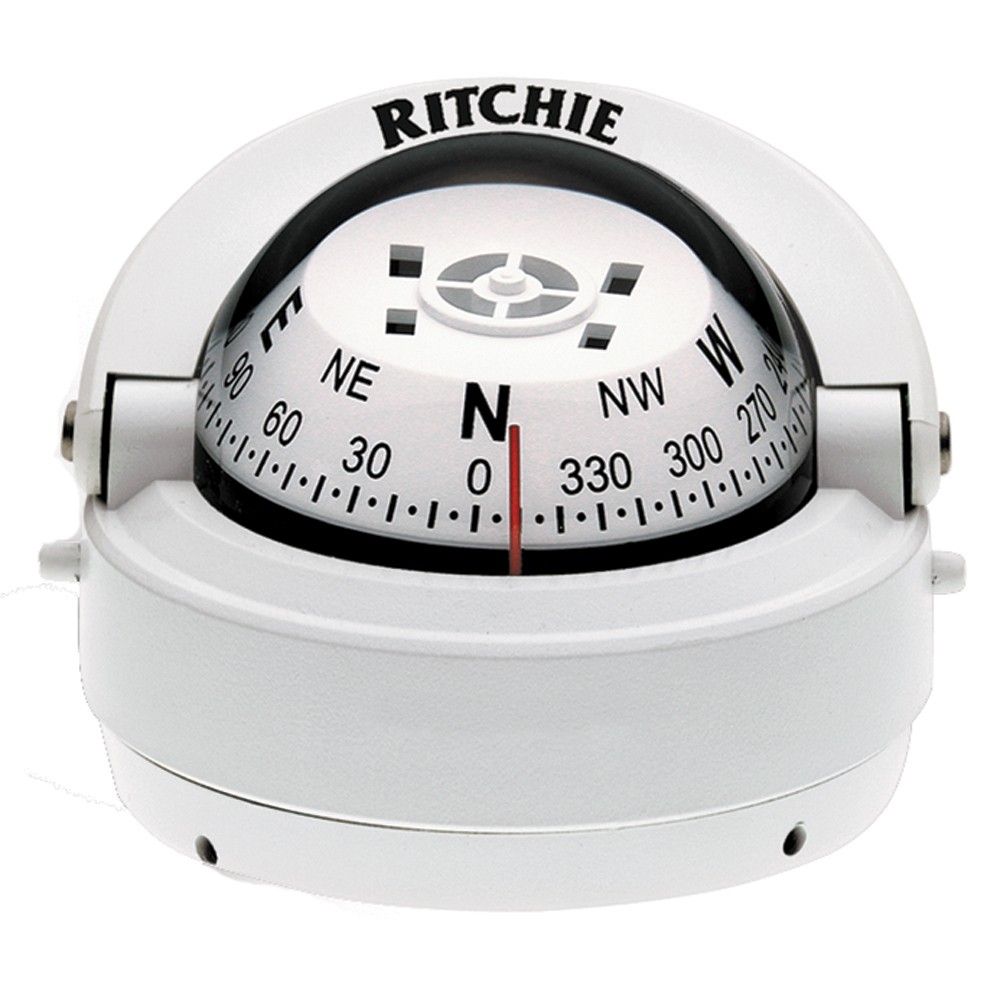 Ritchie S-53W Explorer Compass – Surface Mount – White S-53W UPC 010342160508