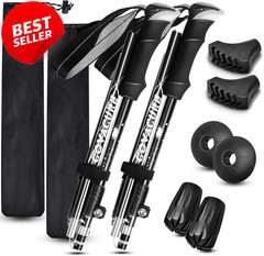 Collapsible Trekking Poles 7075 Aluminum Telescopic Tri-Fold Hiking Sticks – US