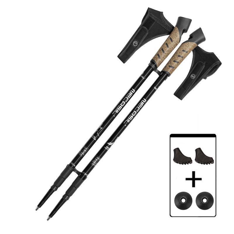 2pcs Telescopic Hiking Walking Poles Aluminum Alloy Lightweight Trekking Sticks