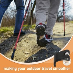 2Pcs Adjustable Hiking Pole Accessories Nylon Locks for Stable Climbing Black