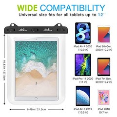 Waterproof Tablet Case, Tablet Pouch Dry Bag, Up to 12 Clear with hand strap
