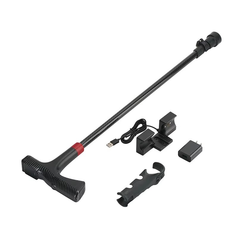 Walking Stick with Heart Rate Monitor Temperature Monitor Fall Detection Alarm
