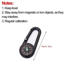 Mini Carabiner Compass Keychain for Camping Hiking Backpack Survival Tool