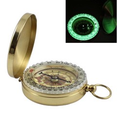 Luminous Mini Brass Watch Style Military Army Compass Outdoor Camping Keychain