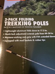 OZARK TRAIL Aluminum Folding Quick Lock 2 PC.Trekking / Hiking Poles W/Cork Grip