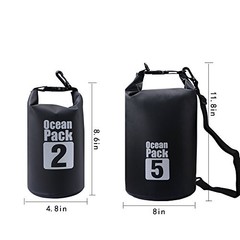 Dry Sack/Floating Waterproof Bag 2L//10L/20L/30L for Boating, 5L Black