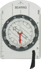 Explorer Bass Plate Compass Clear Acrylic Construction With Black Lanyard Cord