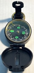 Vintage Compass Engineer Directional Black Textured Case & Brass Accents